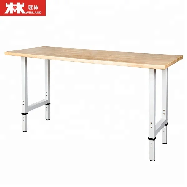Workbench with rubber timber adjustable table