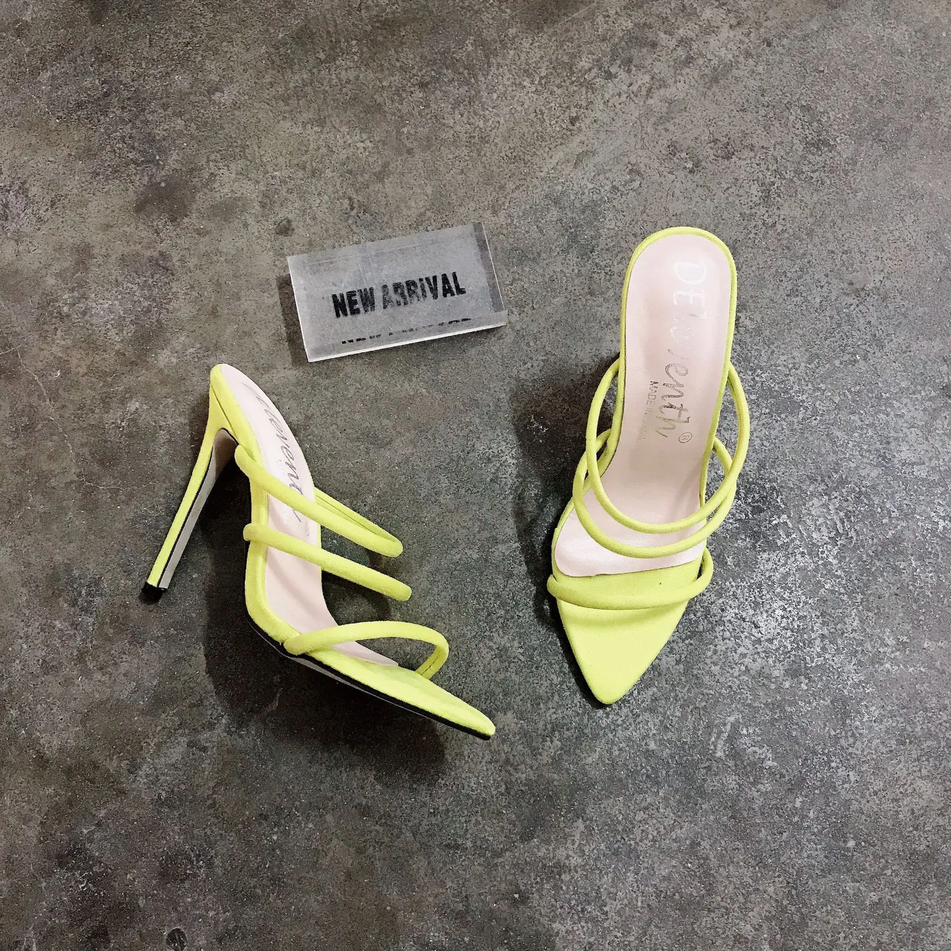 CSS499 Elastic Straps New Arrival Thin High Heel Women slippers Dress Shoes for Ladies