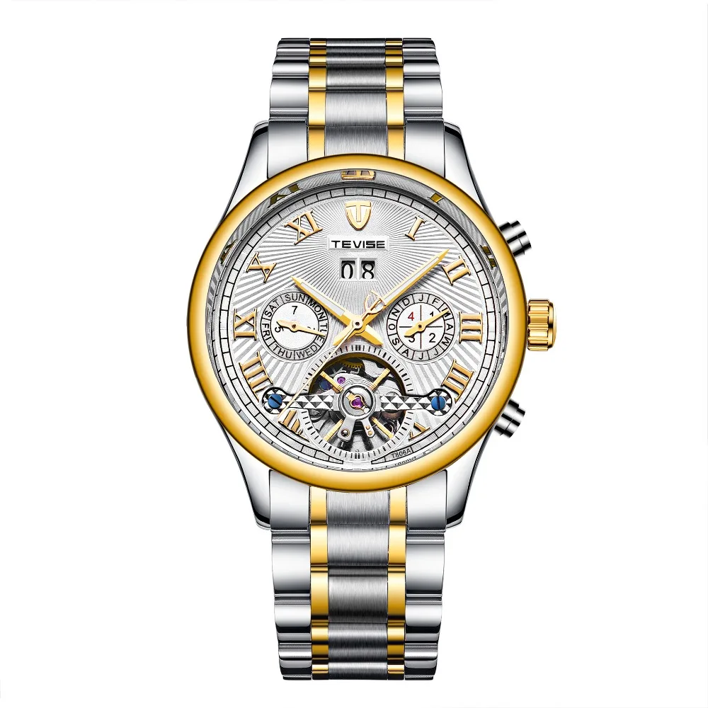 2019 Tevise New Brand Multiple Time Zone Mens Automatic Watch With a Waterproof Function