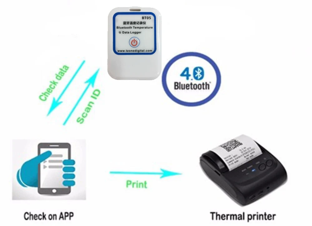 Bluetooth Temperature Data Logger with External Sensor