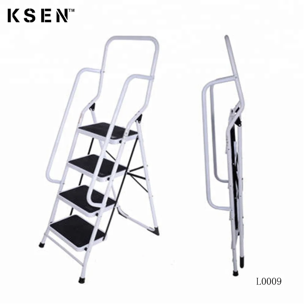 4 Step Safety Step Folding Ladders With Handrail L0009 Buy Folding Ladder Safety Step Ladders With Handrail Lightweight Folding Step Ladder Product On Alibaba Com