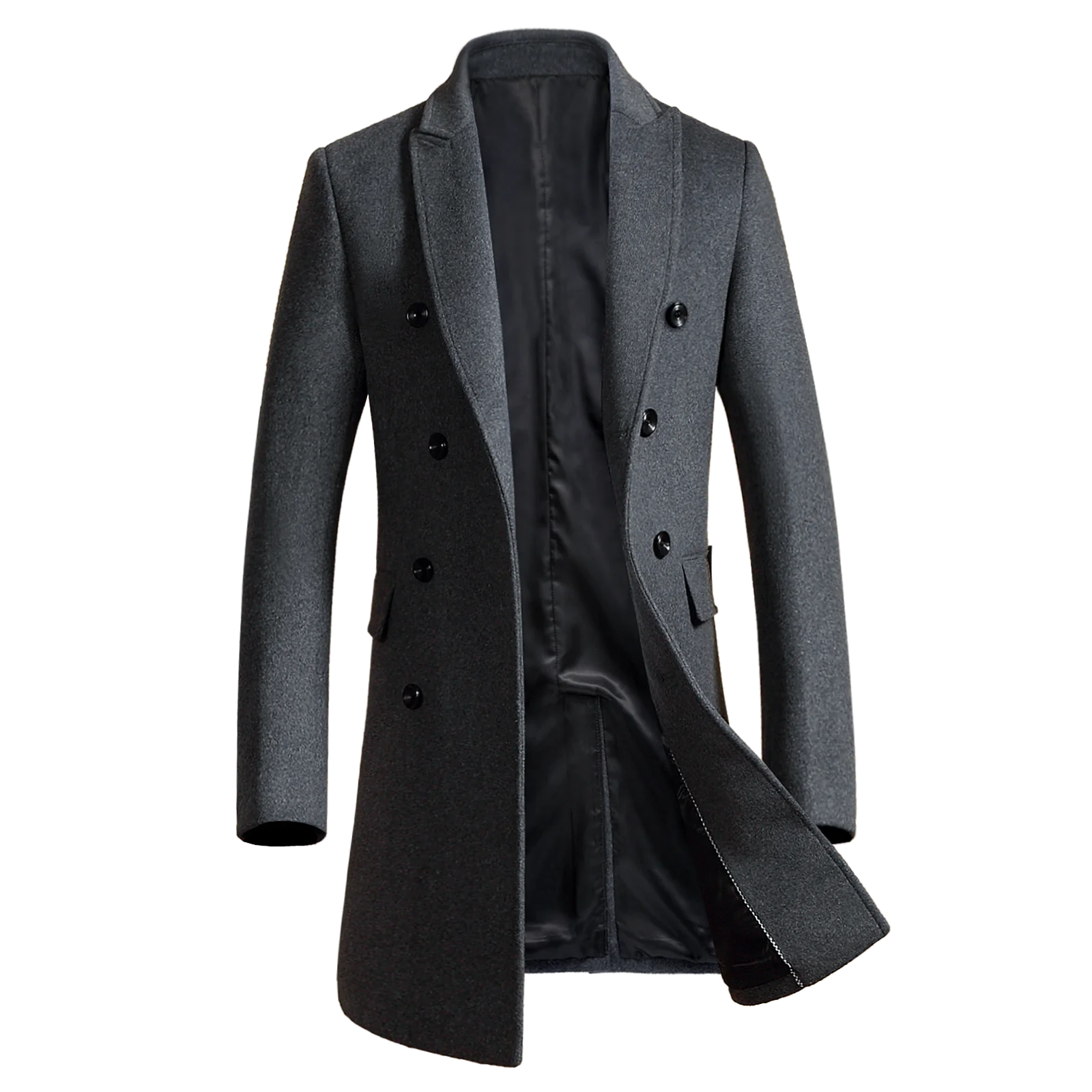 Shop Our New Design Classic Fitted Mens Black Trench Coat