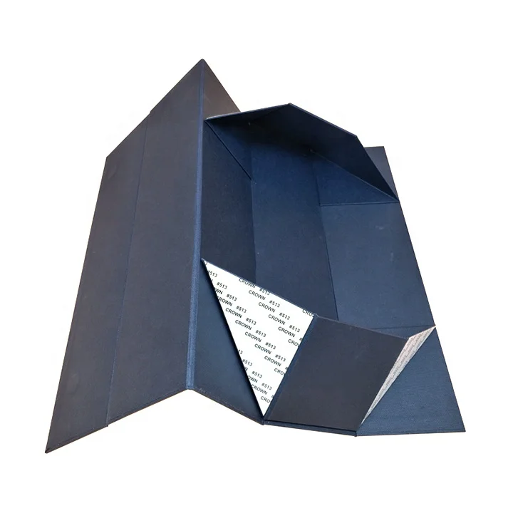 Роскошная Черная картонная плоская Складная Подарочная коробка с логотипом на заказ, коробка для вина с магнитной застежкой