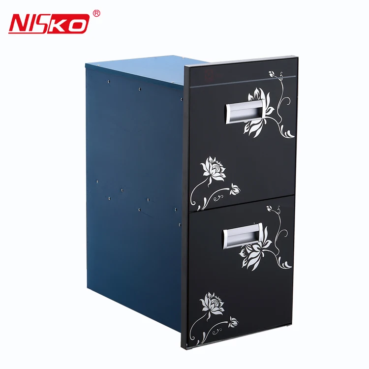 Multifunctional Rice Storage Container Pull Out Grain Box 2 Layers with Cover Stainless Steel Food Container