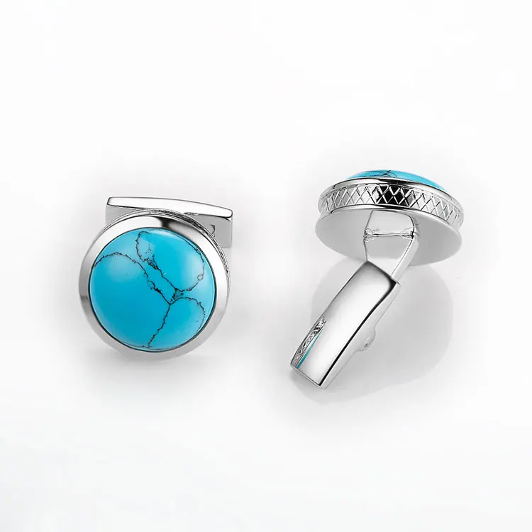 Wholesale Personalized Fashion Custom Turquoise Cufflinks Fancy Popular Men Cuff Links Cufflinks