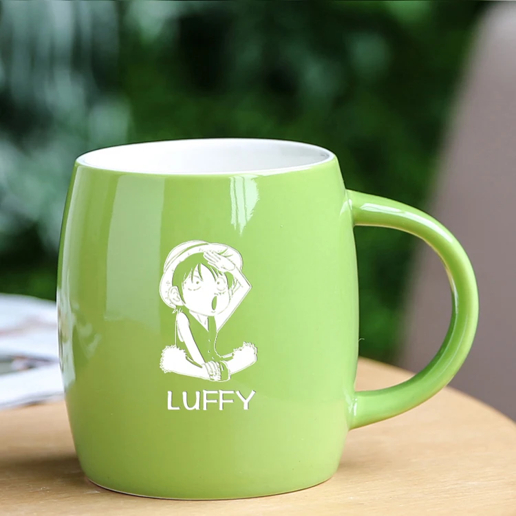 No MOQ 1 Pc White Etching Laser Engraved logo Printing Cheap Price Red Color China Ceramic Mug Cup with Handle