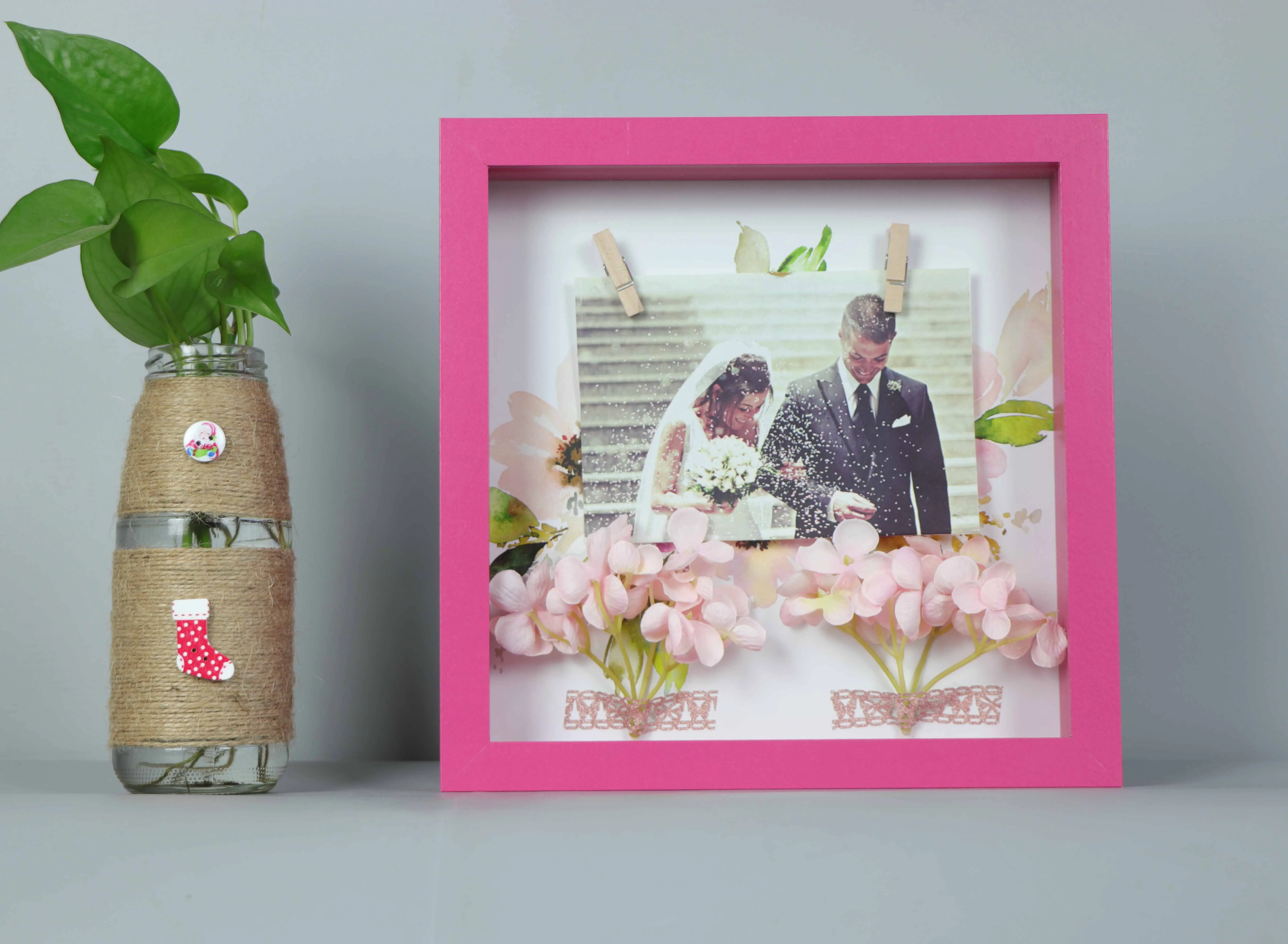 Mother Day Photo Frame, Display 9x9" Photo or 5x5" Photo with Mat, White, Black, Rose Red, Blue Purple, Wood Grain