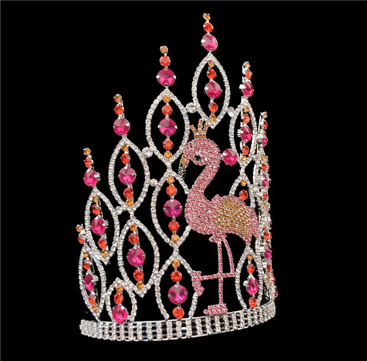 20 дюймов тема для торжеств со стразами 10 дюймов Большой Корона высокий Театрализованное большой коронки для продажи тиара с горным хрусталем