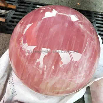 natural large size rock polished star flash rose quartz crystal sphere/ball