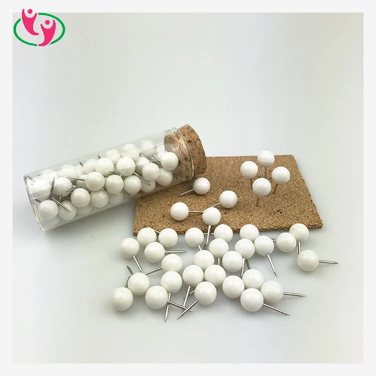 Пластиковая нажимная булавка белого цвета в форме круглой головы для Дорожной карты