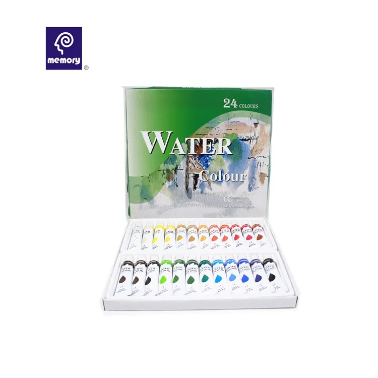 12ml Aluminium Tube Water Color Paint Set 12 18 24 Colors Acrylic Drawing for School Children on Paper/Canvas