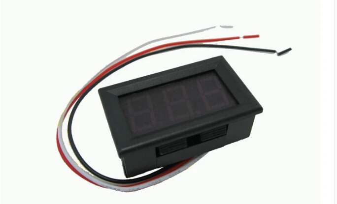 Оптовая продажа, 3 провода, Мини цифровой вольтметр постоянного тока 0-100 в, измеритель напряжения