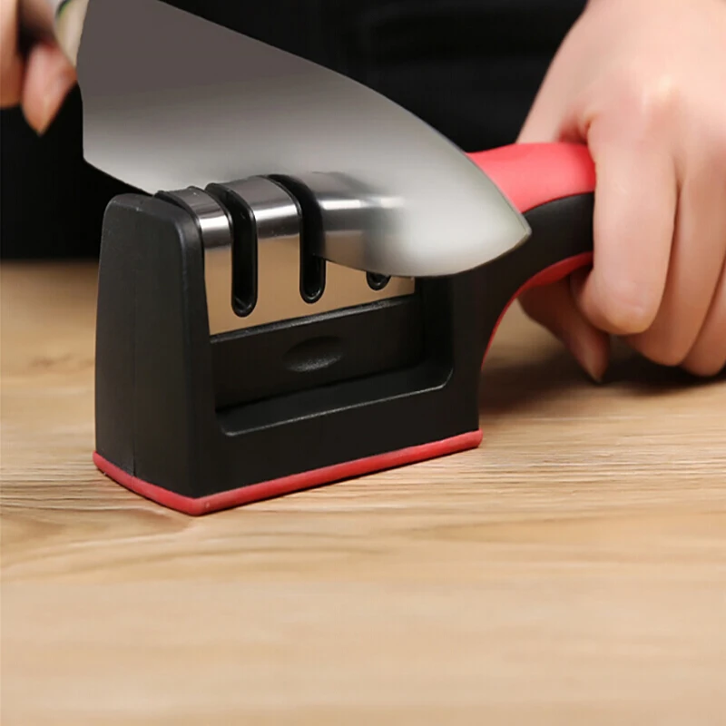 New Model Professional 3 Stages Non slip Rubber Handle Knife Sharpener
