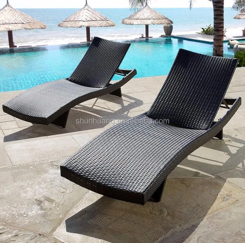 All Weather Synthetic Rattan Stackable Lounge Chaise