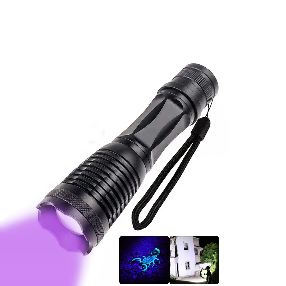 2 Mode T6 Uv Crack Detection Dog Urine Pet Stains Bed Bug Detector Power Ultra Violet Torch Zaklamp LED Blacklight Uv Flashlight