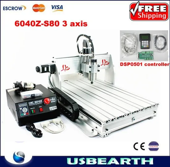 Чпу 6040Z-S80 металла фрезерный станок с чпу machine1. 5KW VFD шпинделя 6040 Z-S80 гравировальный DSP 0501 контроллер