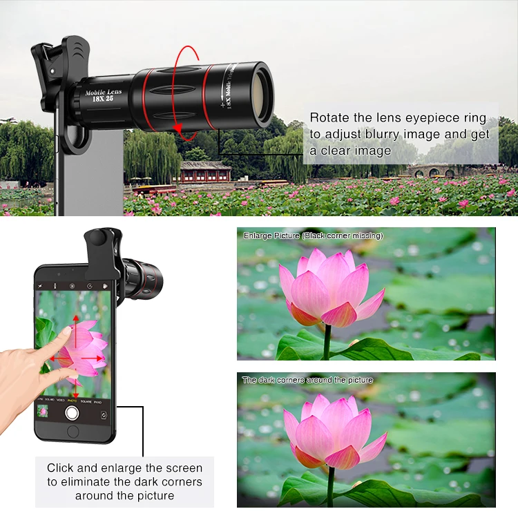 Mobile Camera Lens Click Photos APL-T18XZJ 18X Telescope Lens With