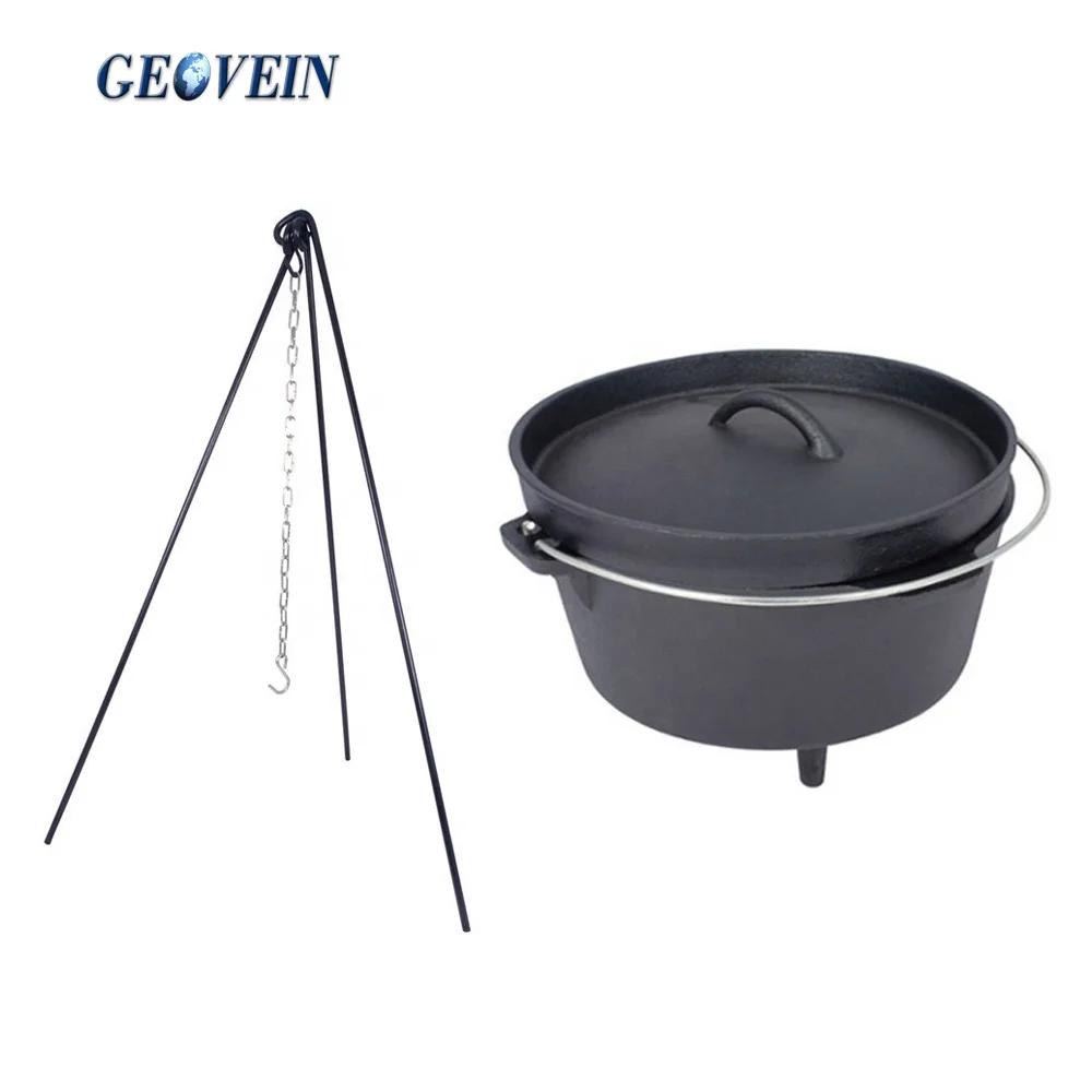 6qt Camping Cast Iron Dutch Oven with Campfire Tripod and Lid Lifter -  China Dutch Oven and Cast Iron price
