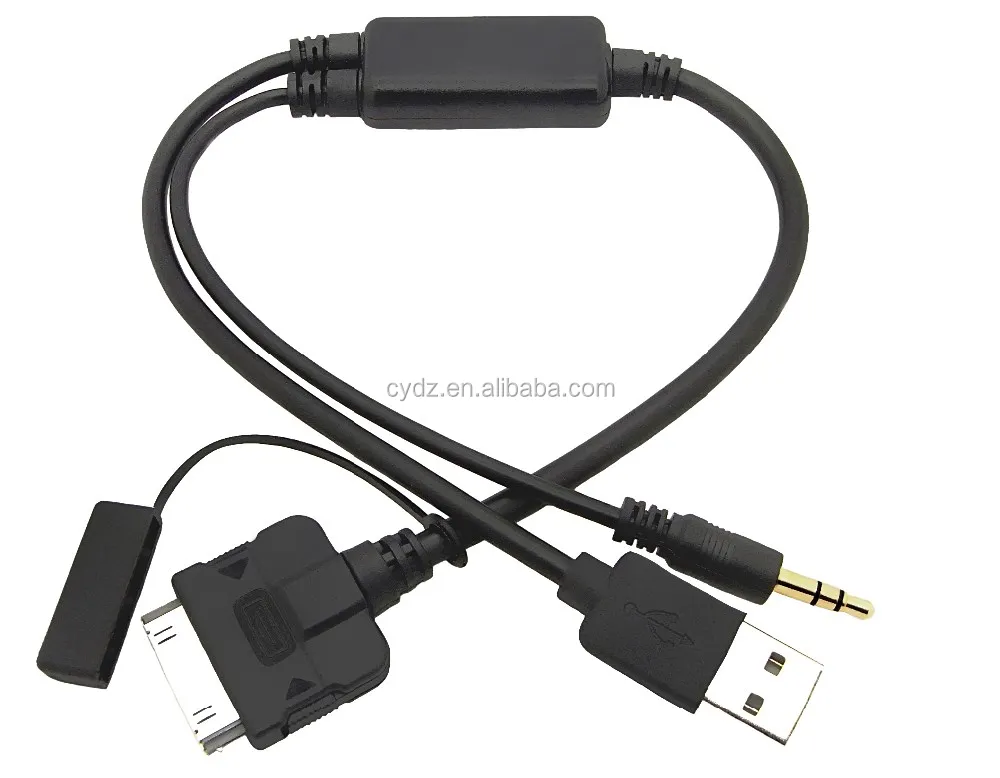 3.5mm Input Usb Audio Aux Data Charging Adapter Cable For Bm-w For Ipod Ipad - Buy Y Adapter Audio Cable,Audio Input Adapter Cable Mobile Phone,3.5mm Aux Usb Interface Cable Product