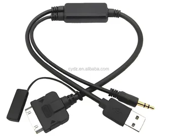 3.5mm Input USB Audio AUX Data Charging Adapter Cable for BM-W for iPod iPhone iPad