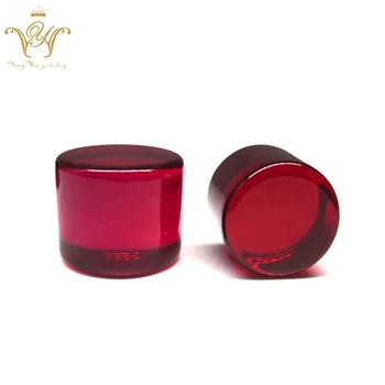 Direct Sale Rough Cut Synthetic Ruby 5# Corundum Material Cylinder Ruby Stone