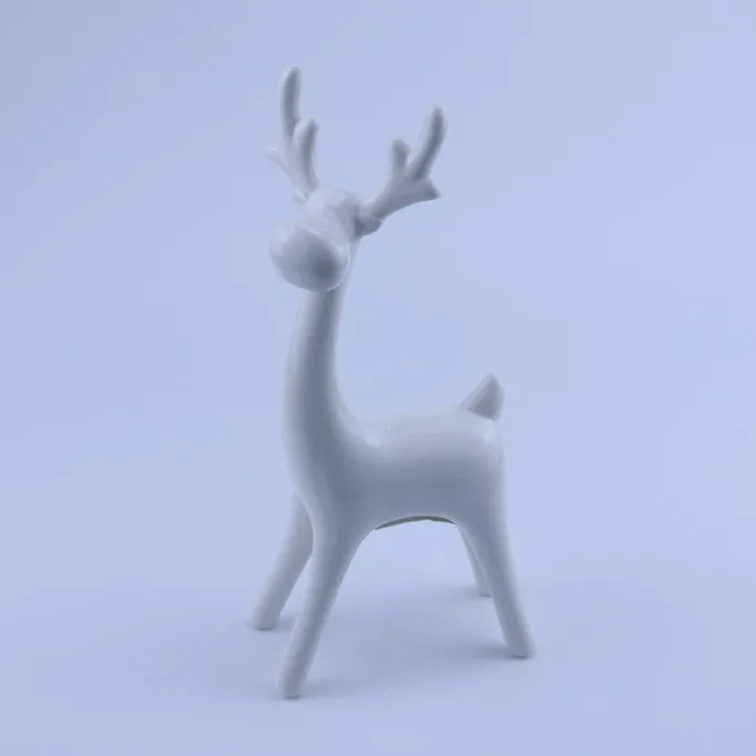 家の装飾のためのクリスマスの白い色のセラミックトナカイ像の置物 Buy セラミックトナカイ像 クリスマス鹿 トナカイ Product On Alibaba Com