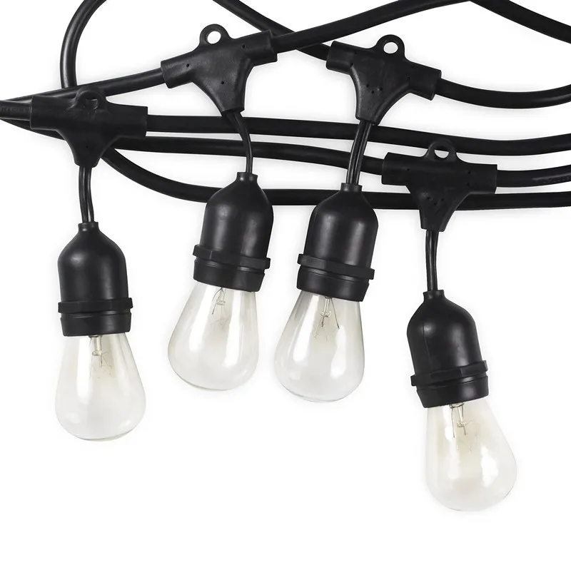 48ft S14 Festoon Outdoor Commercial String Lights with Clear Bulb