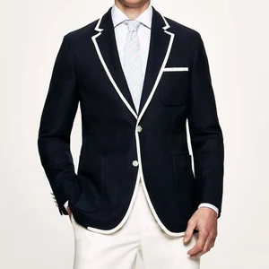 ODM Men's Slim Preppy Style Single Breasted Blazer Latest Classic Design Casual Jacket Lapel Suits Plus Size Fashion Uniform