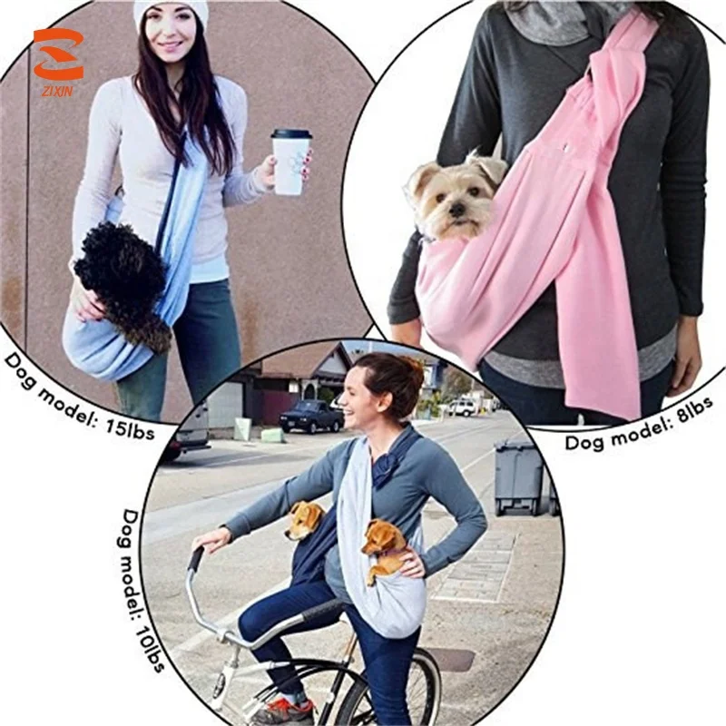 Reversible Pet Sling Carrier With Dog Adjustable Shoulder Strap