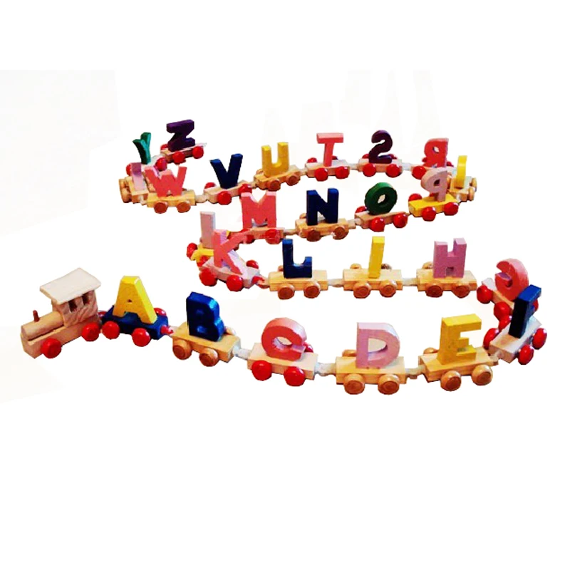 wooden alphabet train