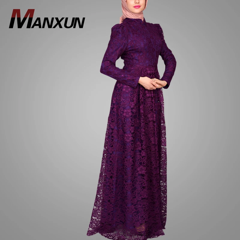 Purple Lace Maxi Dress Turkish Style ...