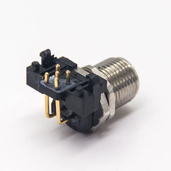 PCB Mount Circular a B D Code Male M12 Pcb Right Angled for 3 4 5 8 10 12 17 Pin for Waterproof 90 Degree Connector