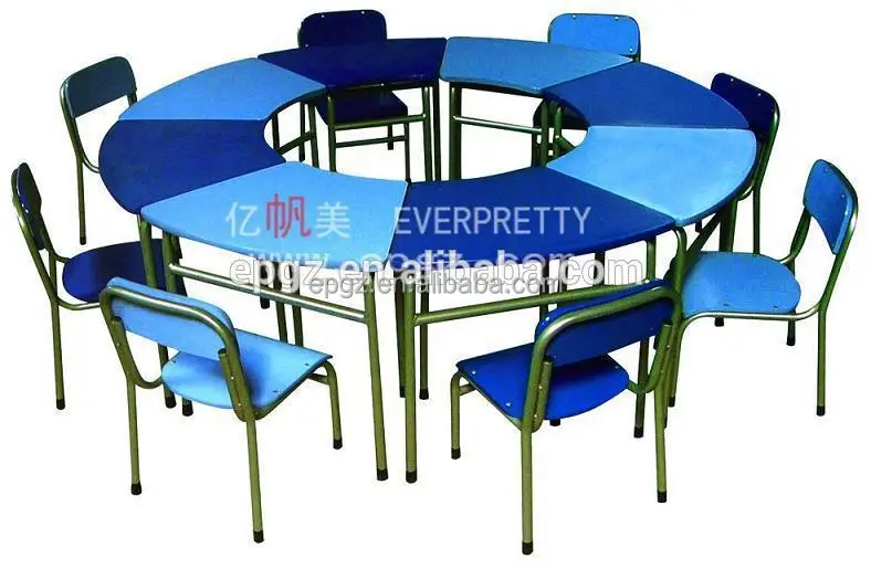 Мебель для детского сада детский обеденный стол высота регулируемый круглый и стул