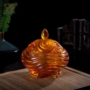 Circular Life: Crystal Glass Liuli Craft Incense Burner Censer