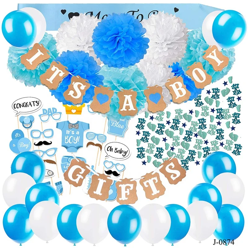 Blue Theme Set Banner It Is A Boy Confetti Baby Shower Decorations For Boys Buy Baby Shower Party Party Supplies Decorations Baby Shower Party Supplies Product On Alibaba Com