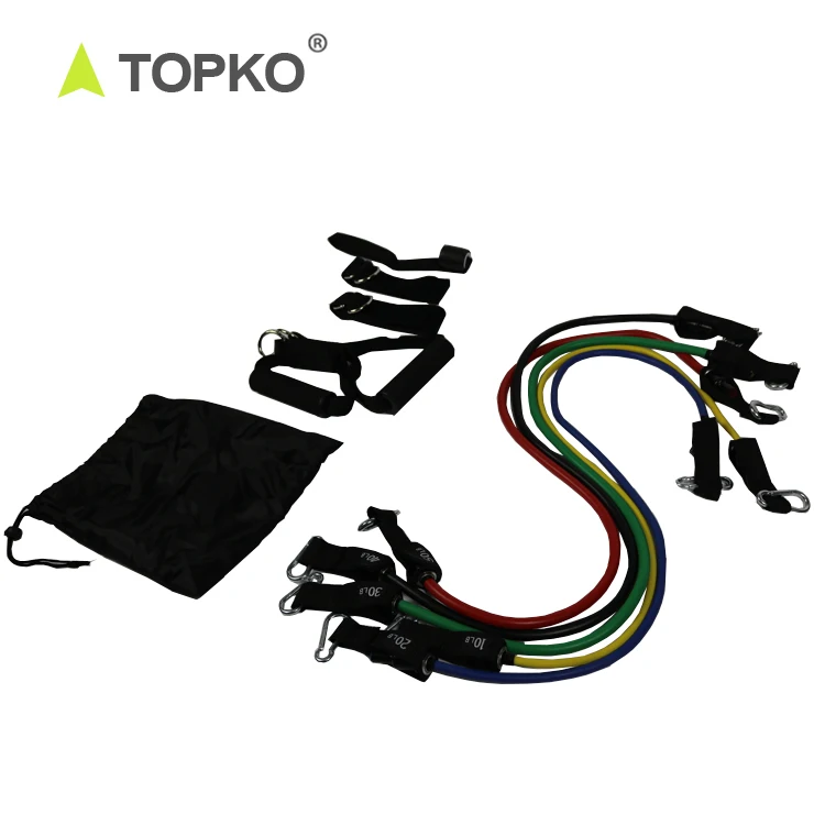 TOPKO Tpe с дверным якорем ручками и ремешками на щиколотке тренировочная лента для тренировки 11 шт. набор трубок сопротивлением