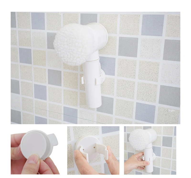 5 in 1 Electric Round Cleaning Brush for Bath Kitchen Cleaning