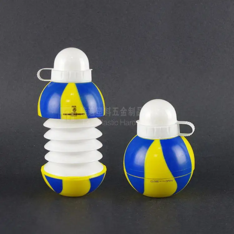 Accordion Water Bottle with Custom Logo/soccer Drinking Bottle for Kids