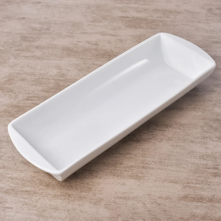 Ordinary Fruit Salad Serving Long Deep White Dinner Food Restaurant Ceramic Plates Dishes