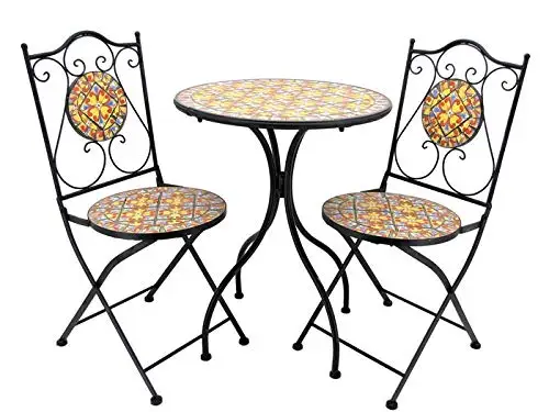 Mosaic Slate Bistro Set black