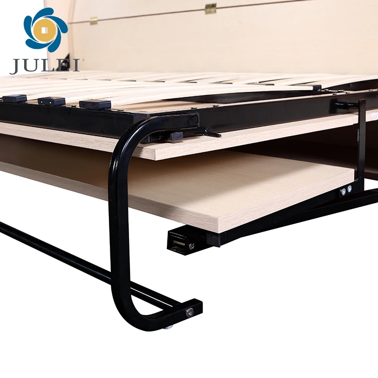 Whole Sales Space Save Horizontal Open Single Folding Hidden Wall Bed Murphy Bed Mechanism Hardware Kit with Desk
