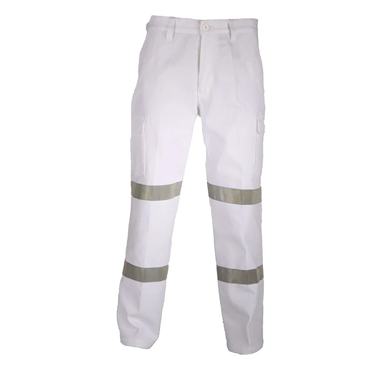 white cargo work pants