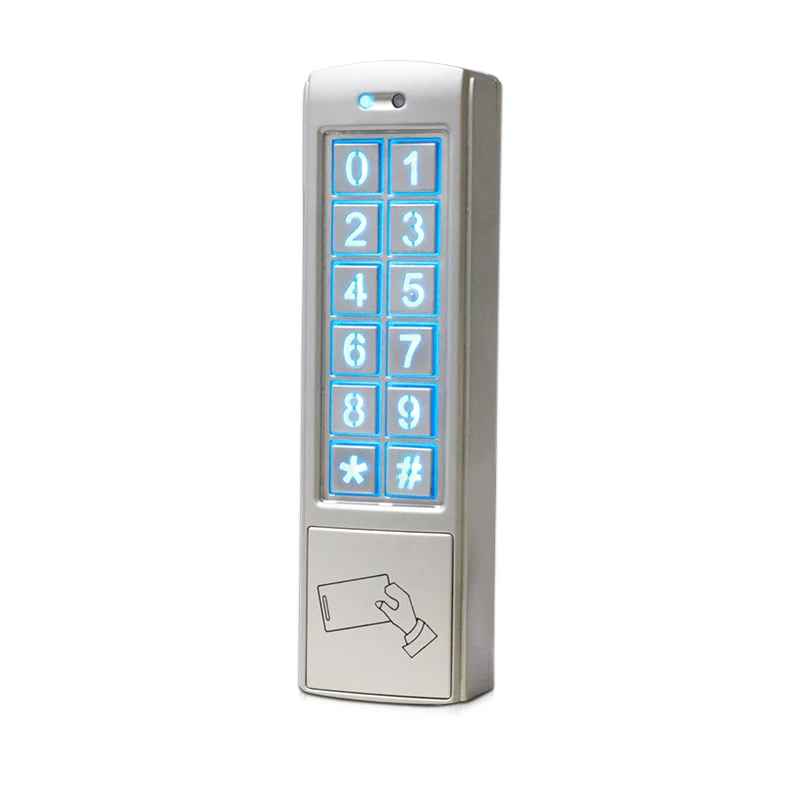 Waterproof Door Entry System with Inercom Access RFID Card Swipe Unlock and Motion Detection Password Entry System
