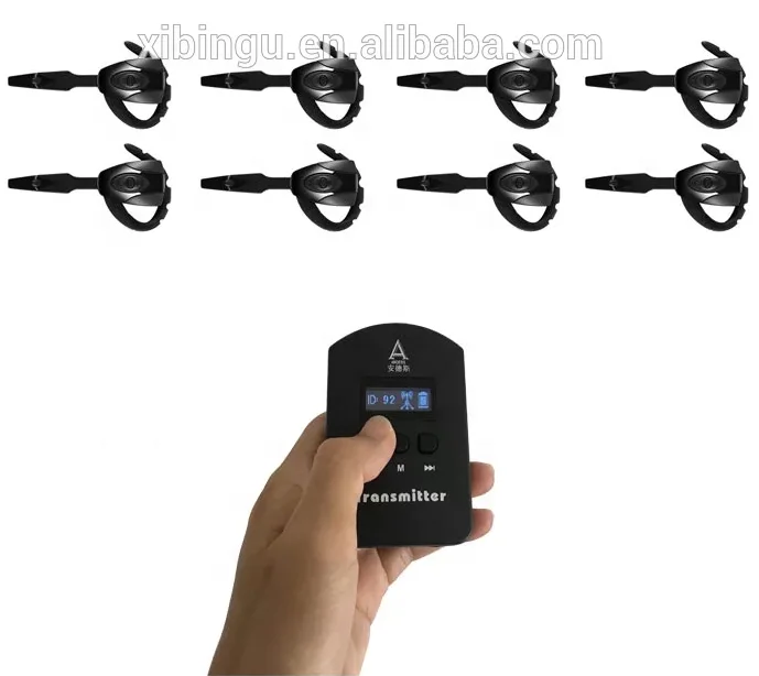 
2,4G Беспроводная система туристического гида, приемник и передатчик с ушным крючком для туристического агента/туристического гида/образования 