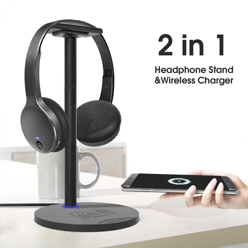 2in1 Headphones Stand with Wireless Charger