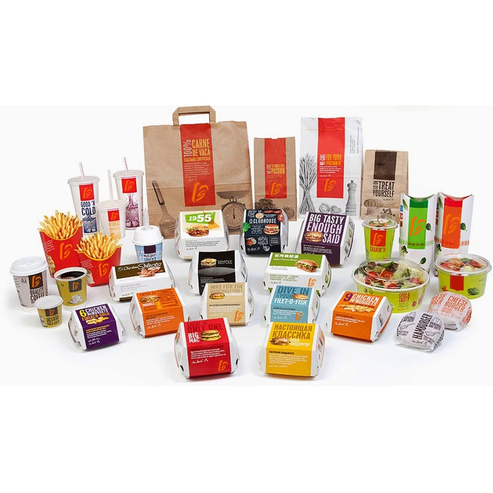 Food Packaging Hamburger Packing Paper Box Burger Box