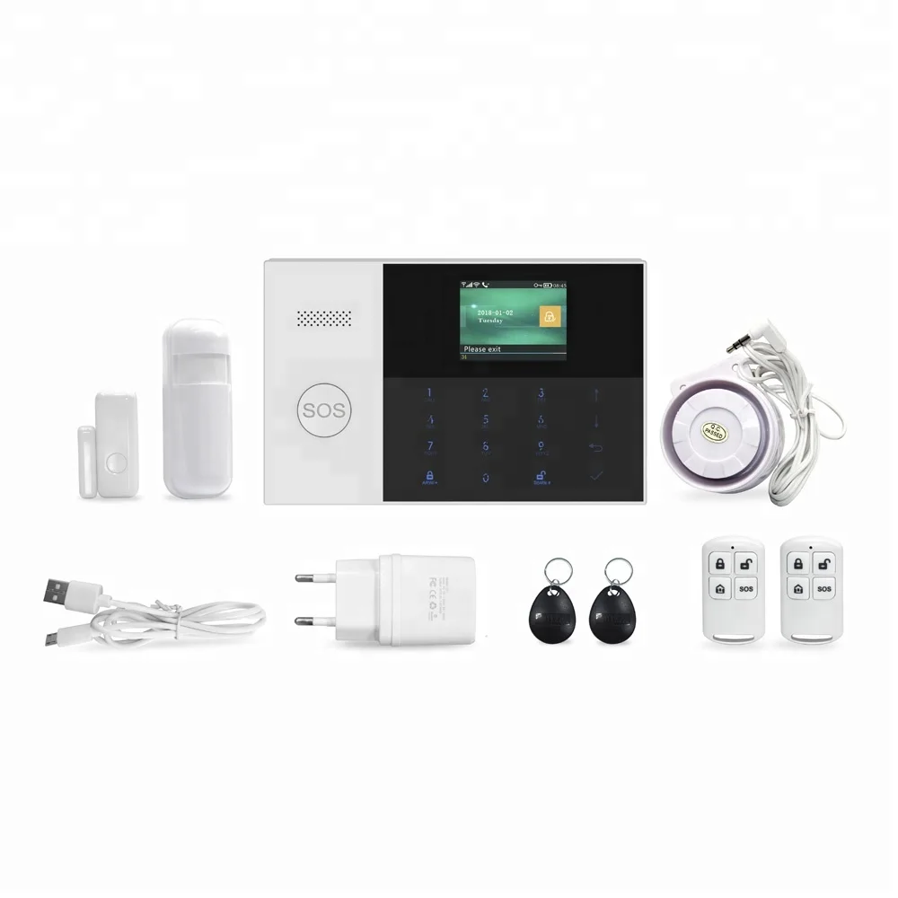 PGST 4G Security System Wireless Alarm Hub WiFi Smart Home With Motion Sensor Door Contact for Tuya Home Alarm Security System