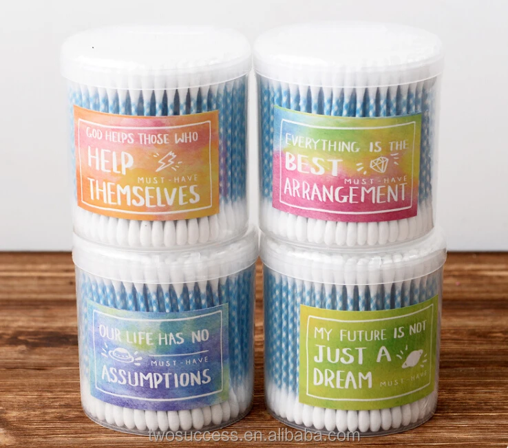 Оптовая продажа Прямая с фабрики одноразовые детские хлопковые палочки двумя