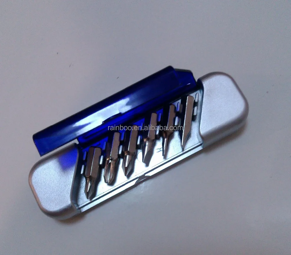 Mini 6 in 1 Plastic Pockets Led Screwdriver Tool Set