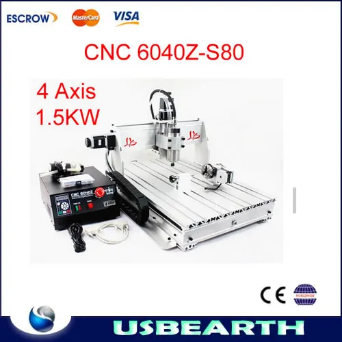 Фрезерный станок с чпу 6040Z-S80 4 оси мини мельница печатных плат фрезерные станки